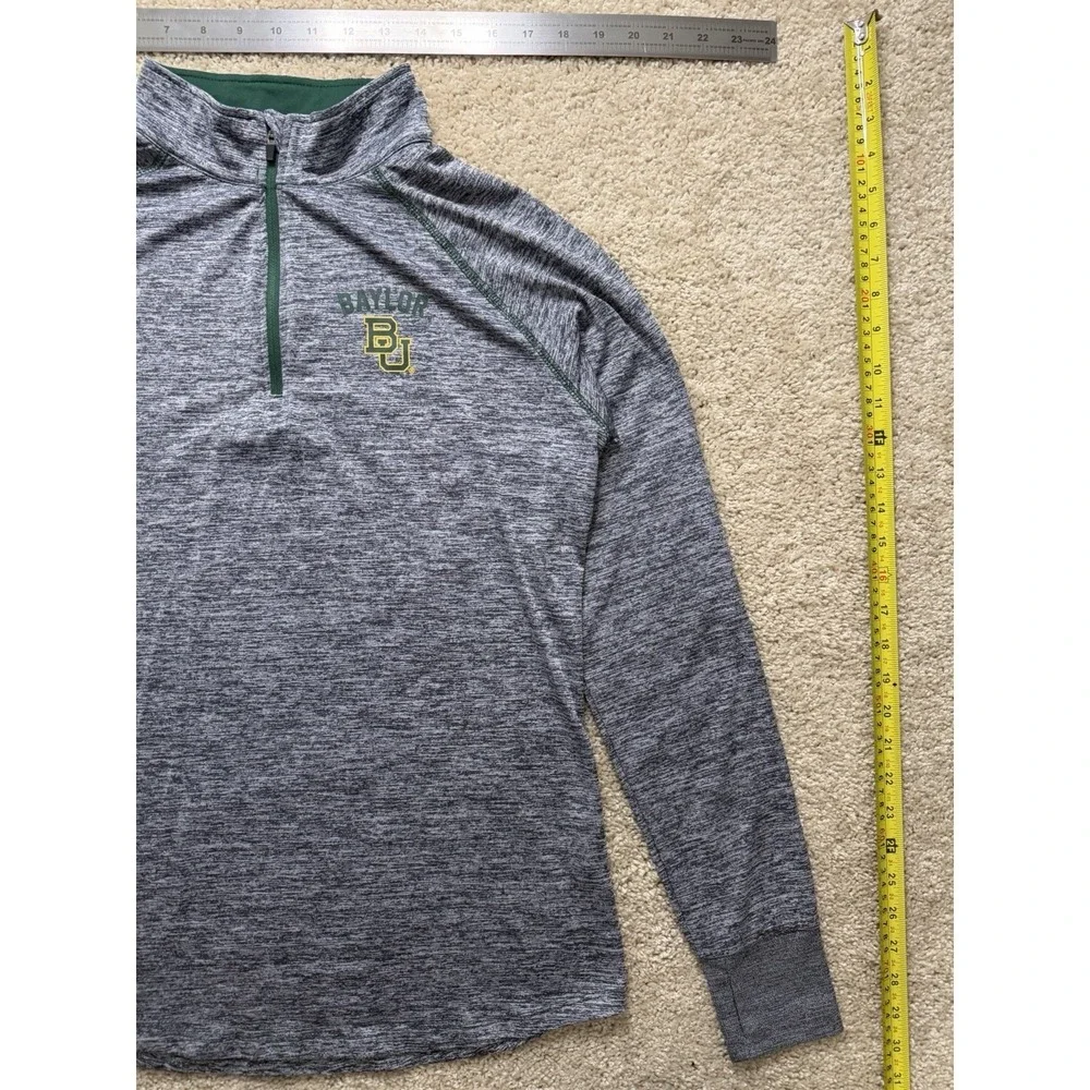 Women's Colosseum Baylor Bears Bikram Lightweight Marled Gray Quarter Zip Size L